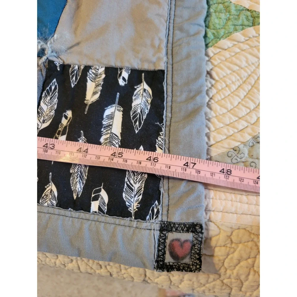Patchwork Throw Lap Blanket Quilted Granny Square Cottage Home Decor 47.5